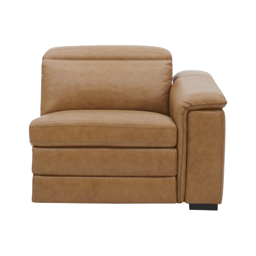Belmont RH Arm Lounge Piece Tan Leather Electric