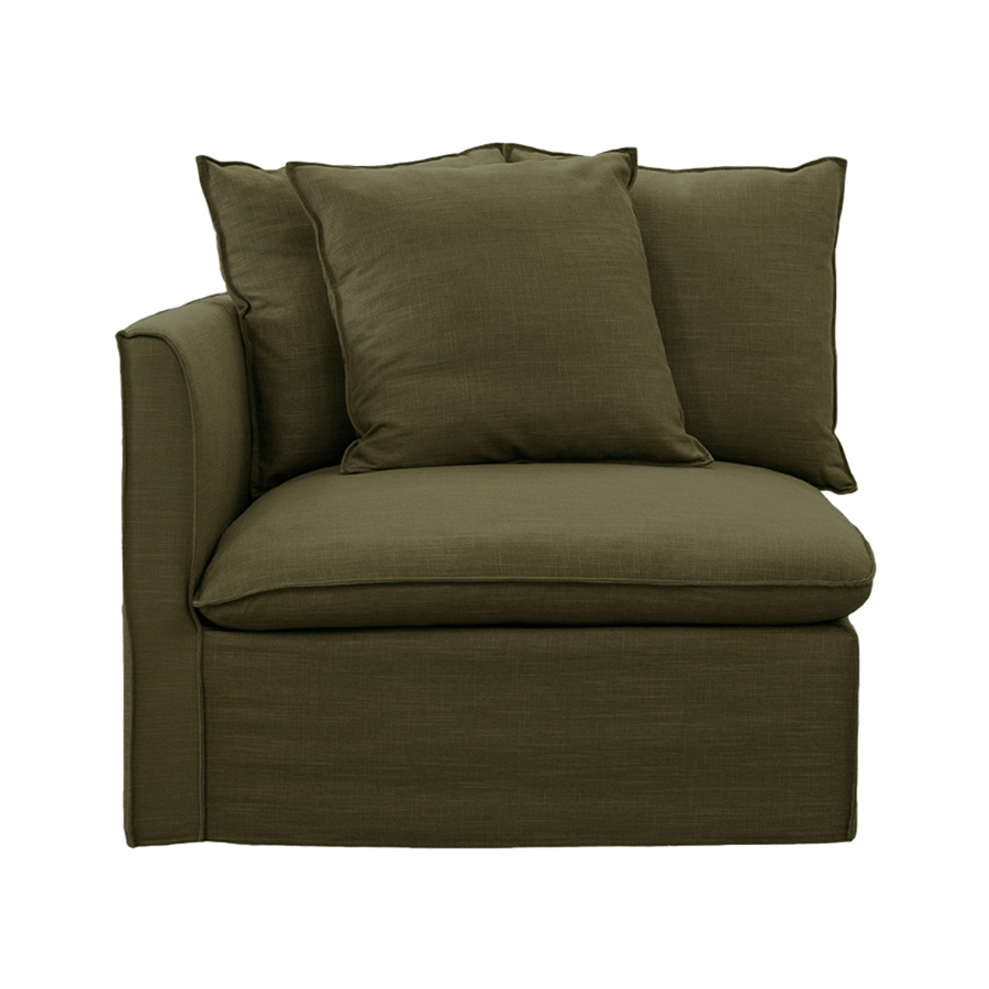 Charlie LH Modular Lounge Piece Green