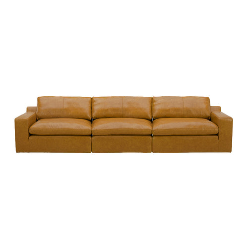 Claudia Caramel Leather 3 Seater Modular Lounge
