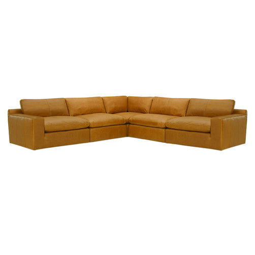 Claudia Caramel Leather Modular Corner Lounge