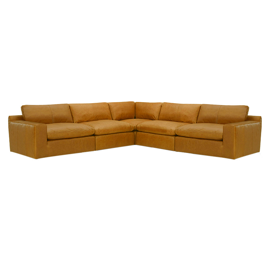 Claudia Caramel Leather Modular Corner Lounge