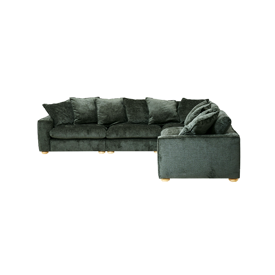 Clyde Corner Modular Lounge Green Fabric