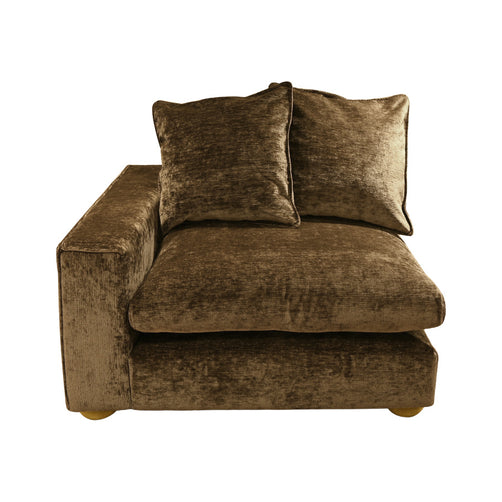 Clyde Right Hand Modular Lounge Piece Chocolate Fabric