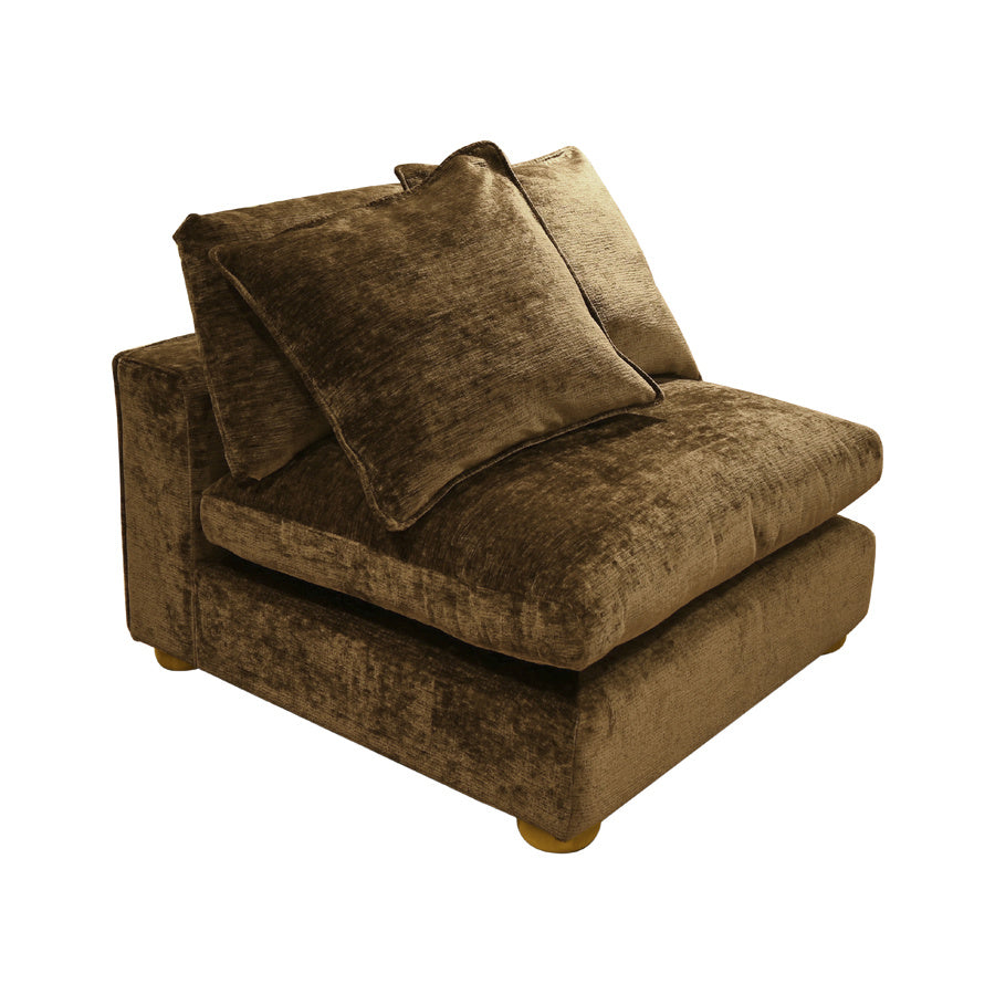 Clyde Armless Modular Lounge Piece Chocolate Fabric