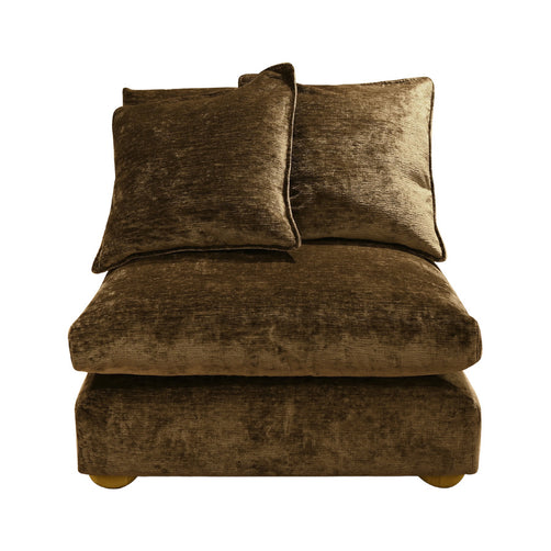 Clyde Armless Modular Lounge Piece Chocolate Fabric