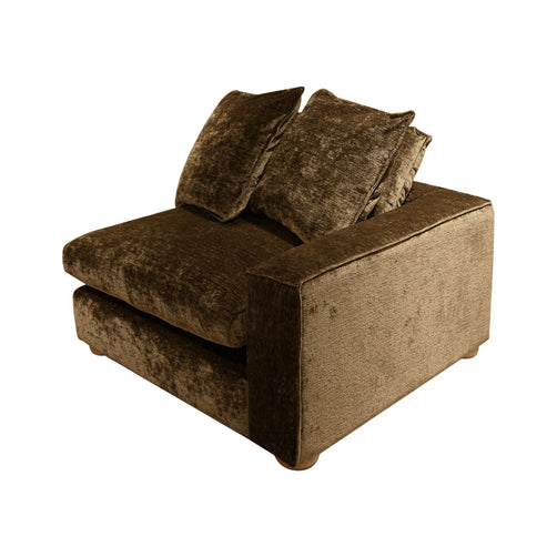 Clyde Left Hand Modular Lounge Piece Chocolate Fabric