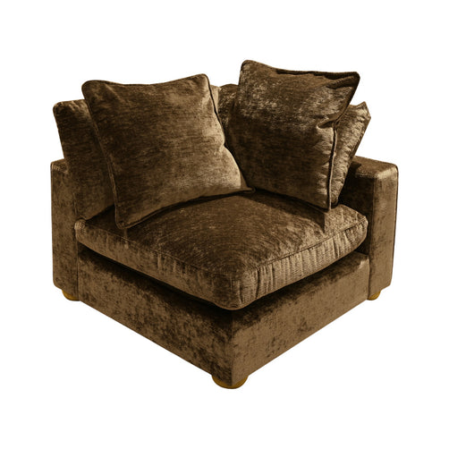 Clyde Corner Modular Lounge Piece Chocolate Fabric