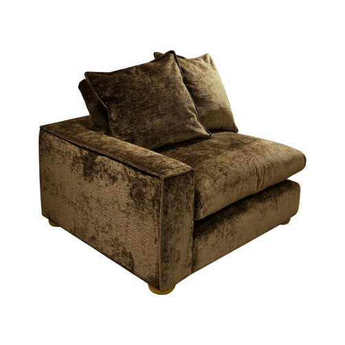 Clyde Right Hand Modular Lounge Piece Chocolate Fabric