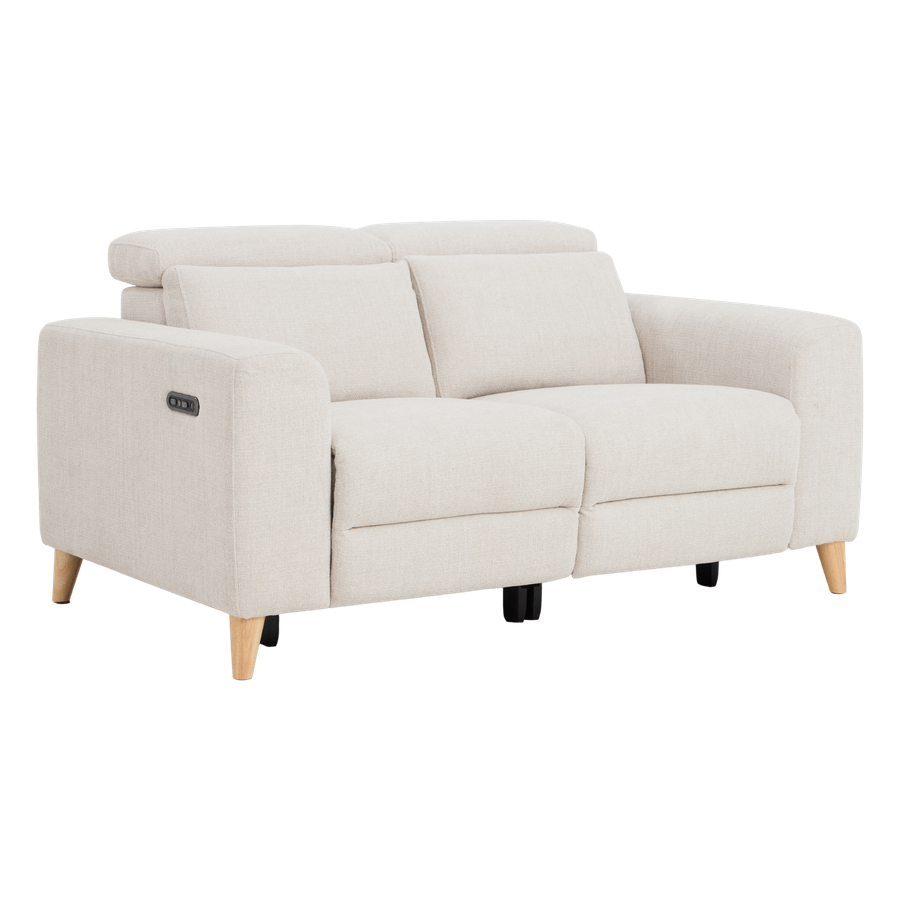 Delaware 2 Seater Beige Fabric with Electric Recliner