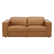 Londyn 2 Seater Recliner Lounge Caramel Brown Leather