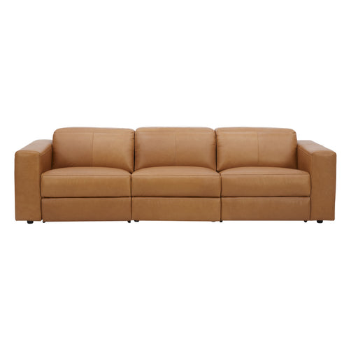 Londyn 3 Seater Recliner Caramel Brown Leather