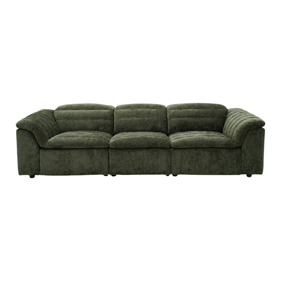 Rovella Modular 3 Seater Electric Recliner Moss Green