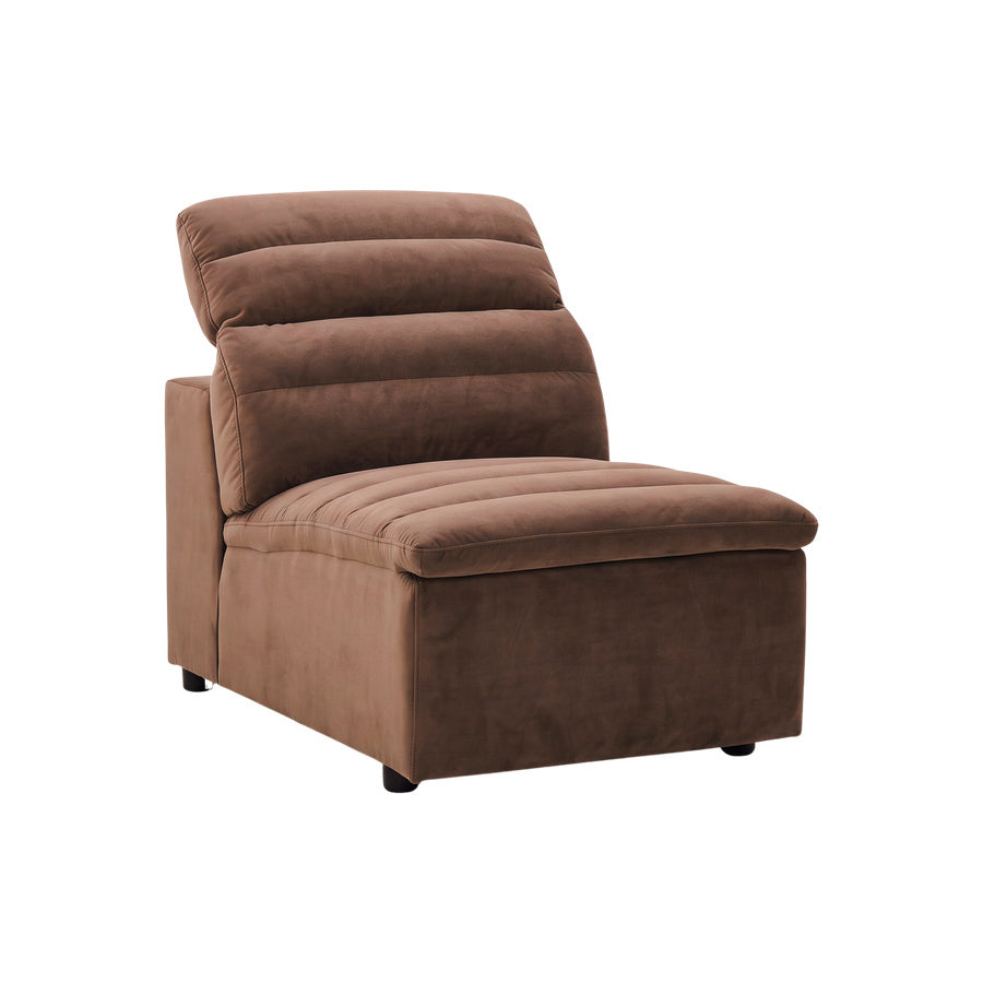 Rovella Armless Modular Lounge Piece Chocolate Brown