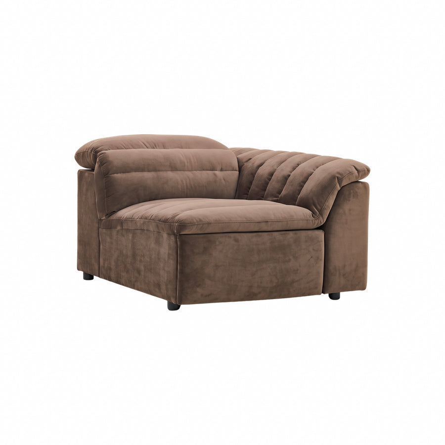 Rovella RH Arm Recliner Modular Piece Chocolate Brown