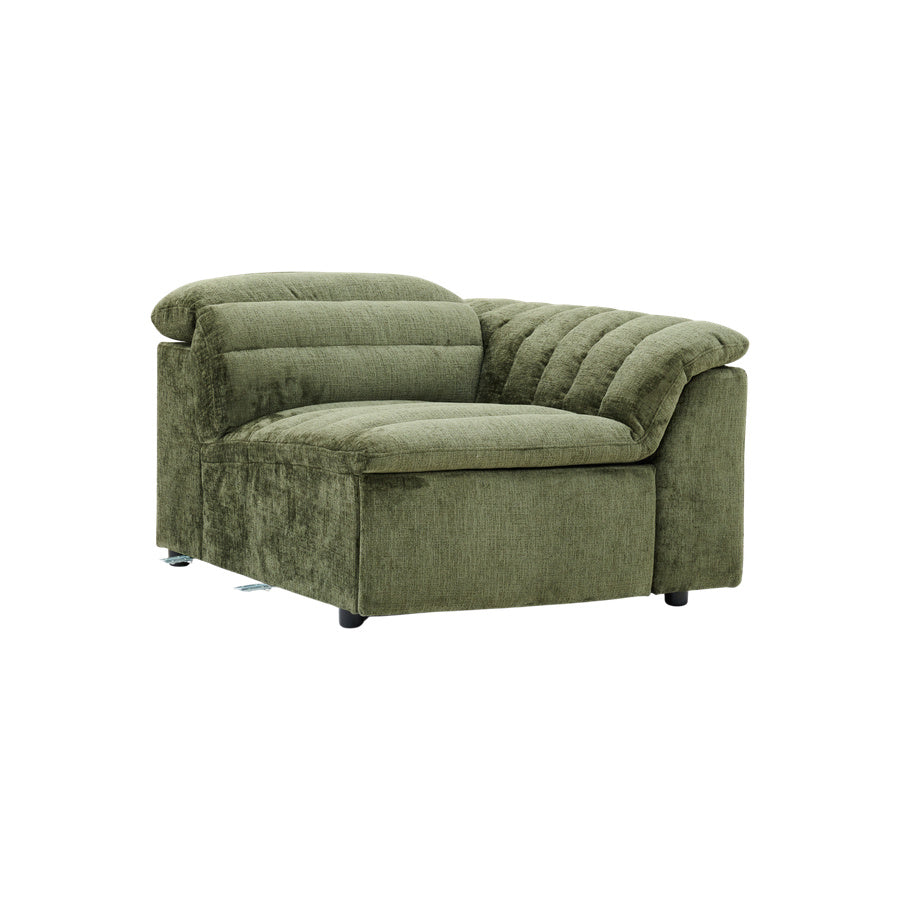 Rovella RH Arm Recliner Modular Piece Moss Green