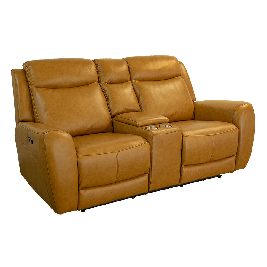 Toronto Caramel Top Grain Leather 2 Seater Electric Recliner