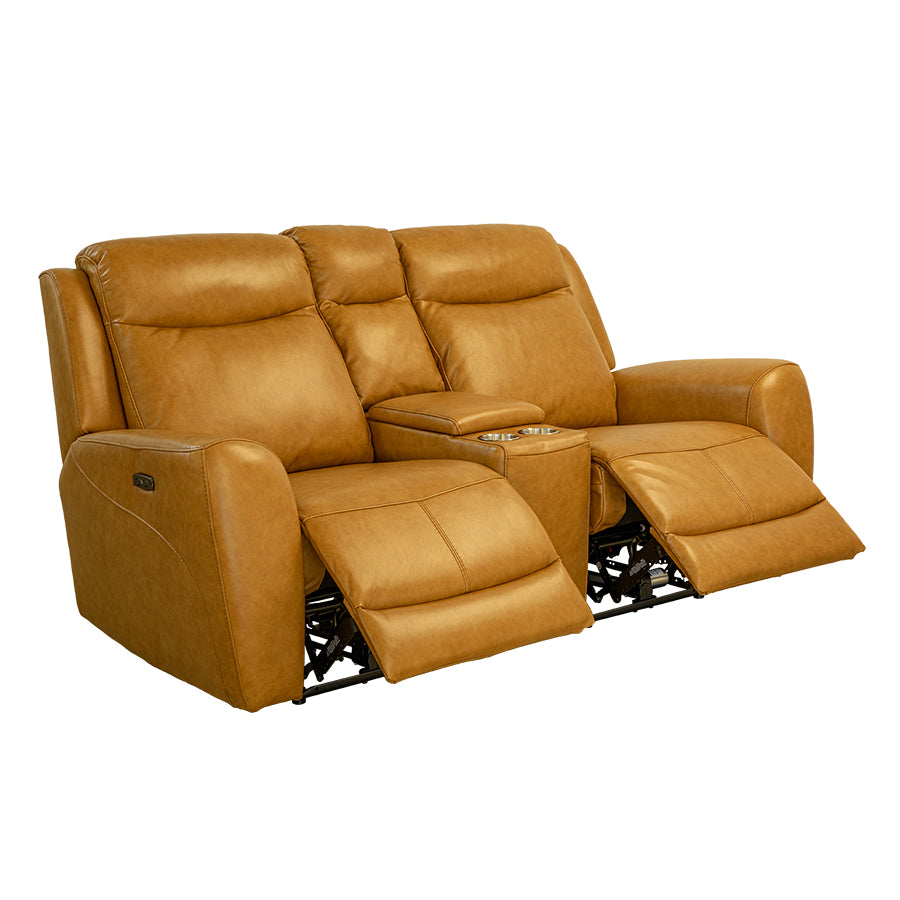 Toronto Caramel Top Grain Leather 2 Seater Electric Recliner