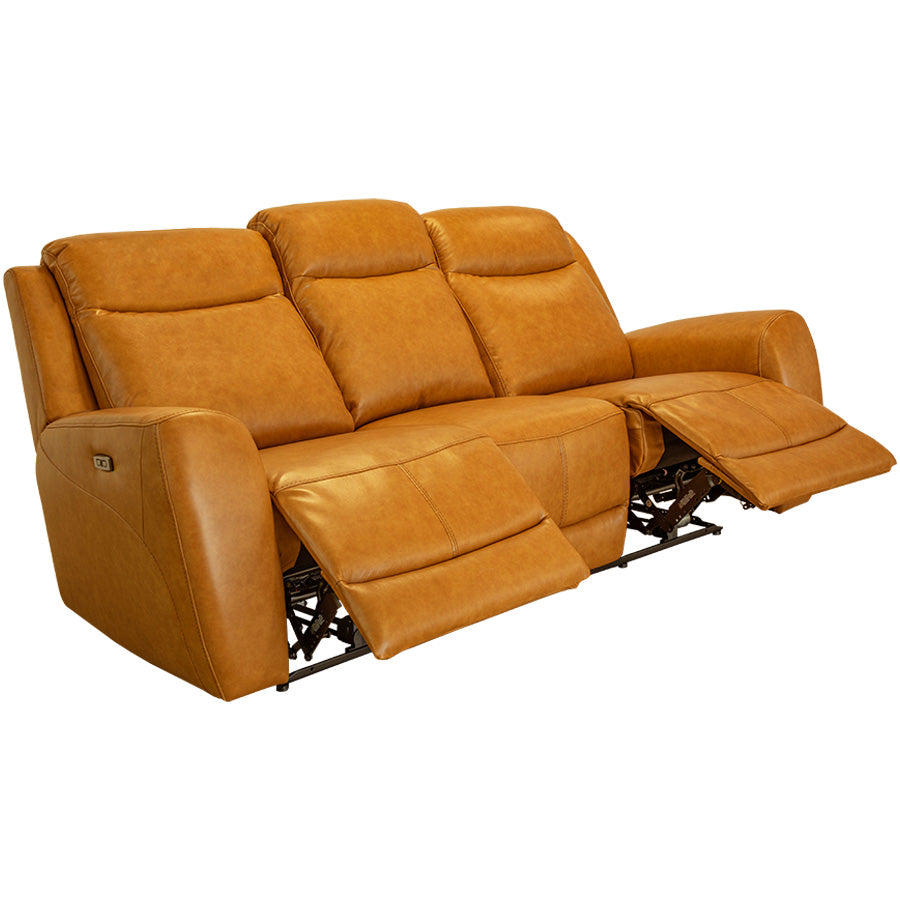 Toronto Caramel Top Grain Leather 3 Seater Electric Recliner