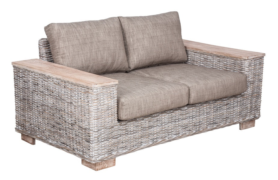 Solar 2 Seater Patio Sofa White Wash