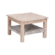 Solar Patio Lamp Table White Wash