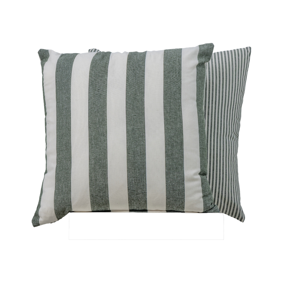Zelia Green Striped Cushion