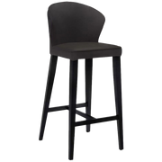Iowa Black Leather Counter Stool