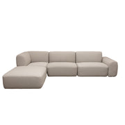 Santorini Left Hand Chaise Biscuit Fabric Modular Lounge