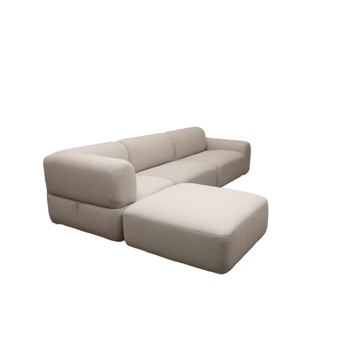 Santorini Left Hand Chaise Biscuit Fabric Modular Lounge