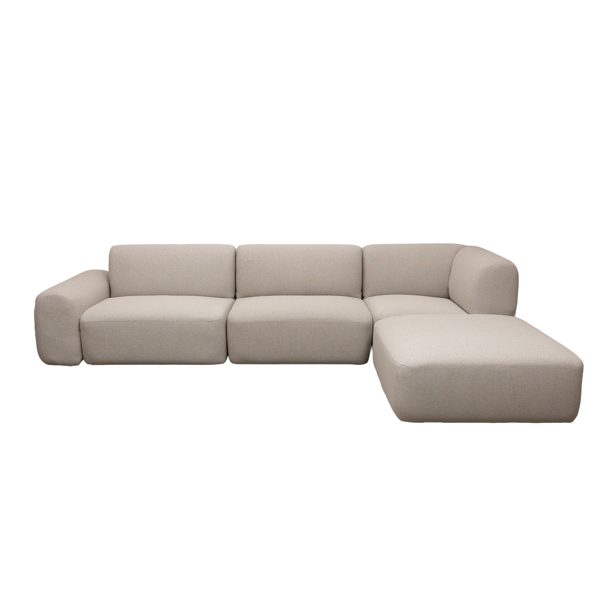 Santorini Right Hand Chaise Biscuit Fabric Modular Lounge