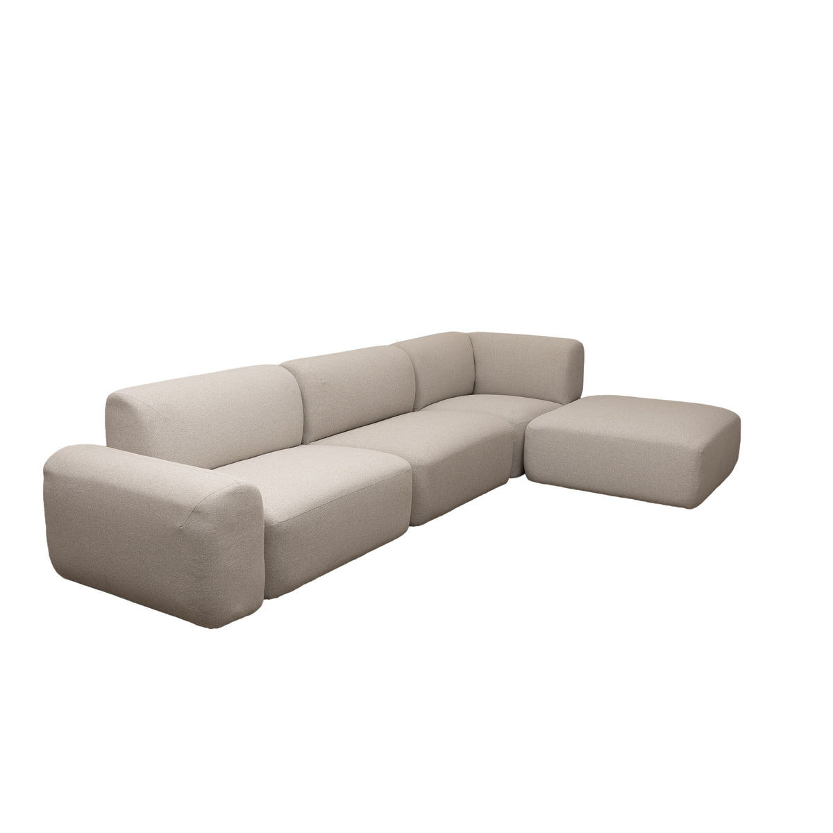 Santorini Right Hand Chaise Biscuit Fabric Modular Lounge