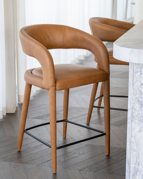 Arlo Counter Stool Tan Leather