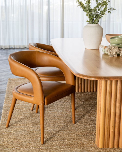 Arlo Tan Leather Dining Chair
