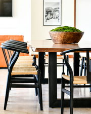 Bengal Grande Table & Shore Wishbone Black Chair 13 Piece Dining Set