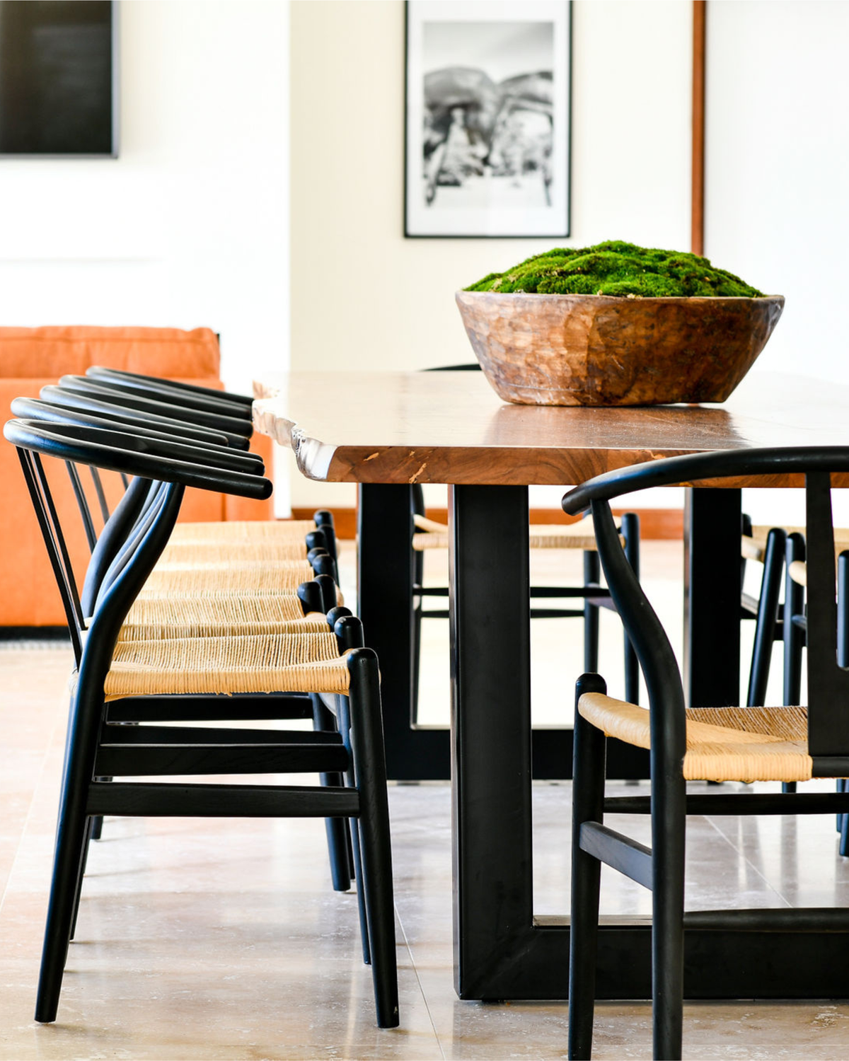 Bengal Grande Table & Shore Wishbone Black Chair 13 Piece Dining Set