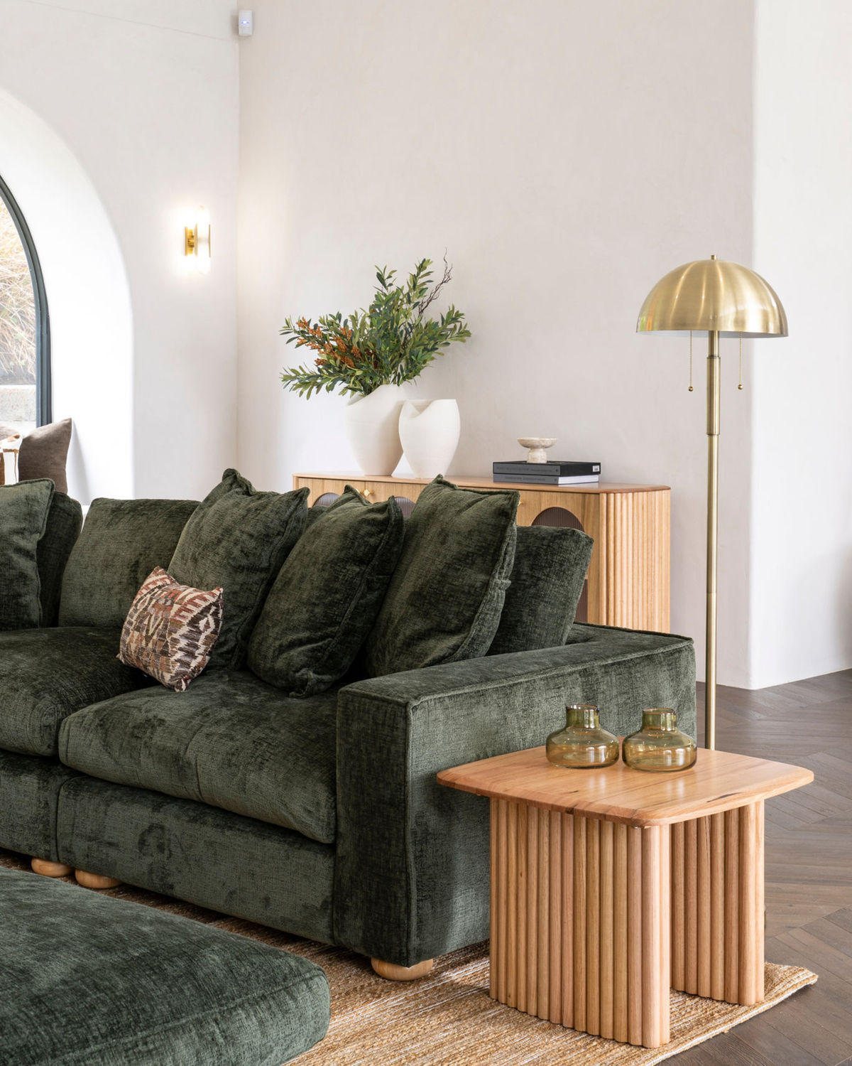 Atollo Metal Floor Lamp 152cm Brass