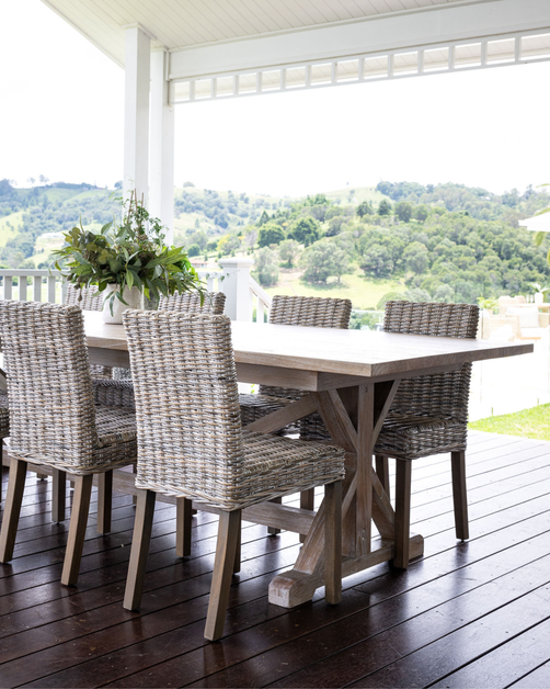 Hamptons Dining Table Grey 3m