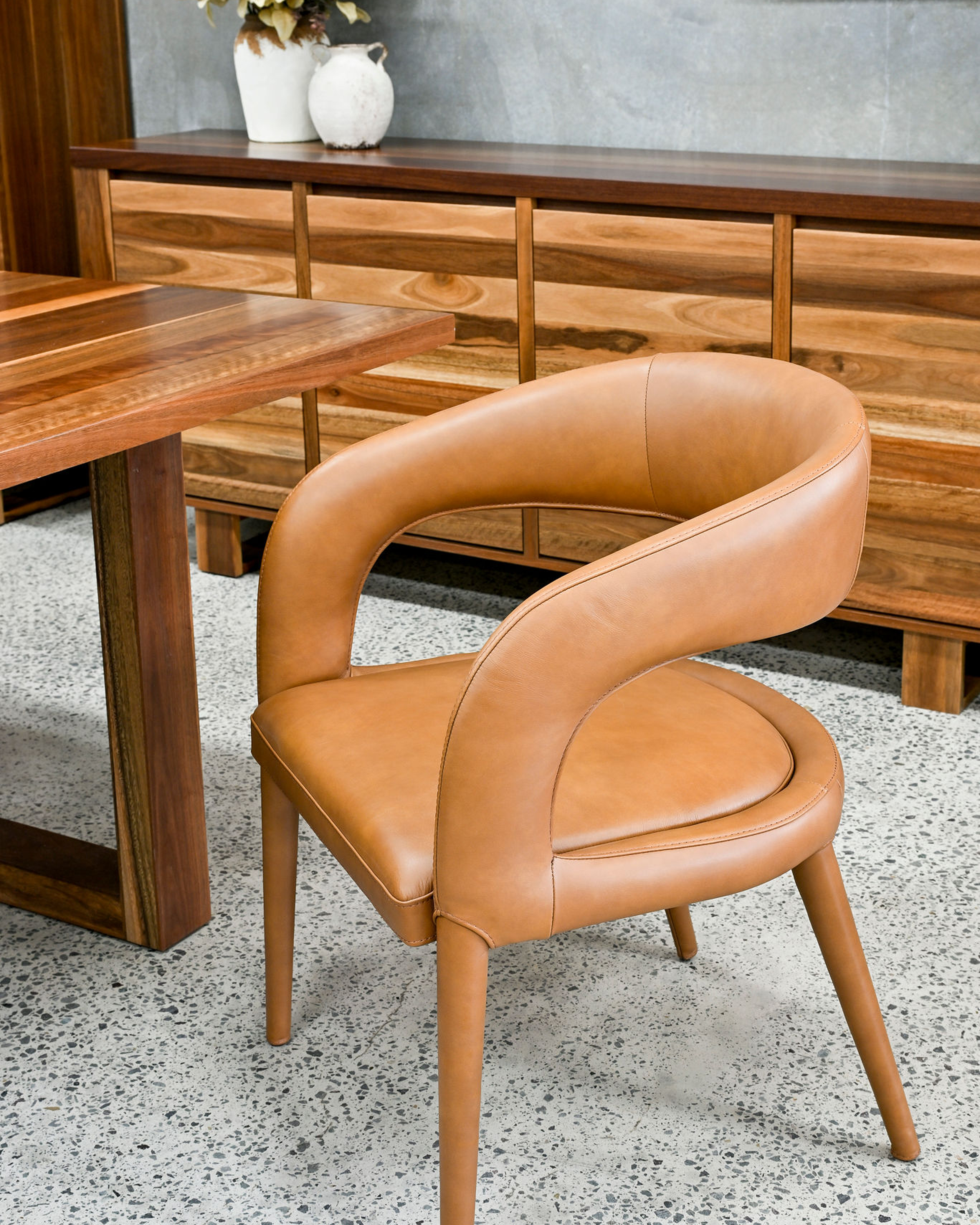 Arlo Tan Leather Dining Chair