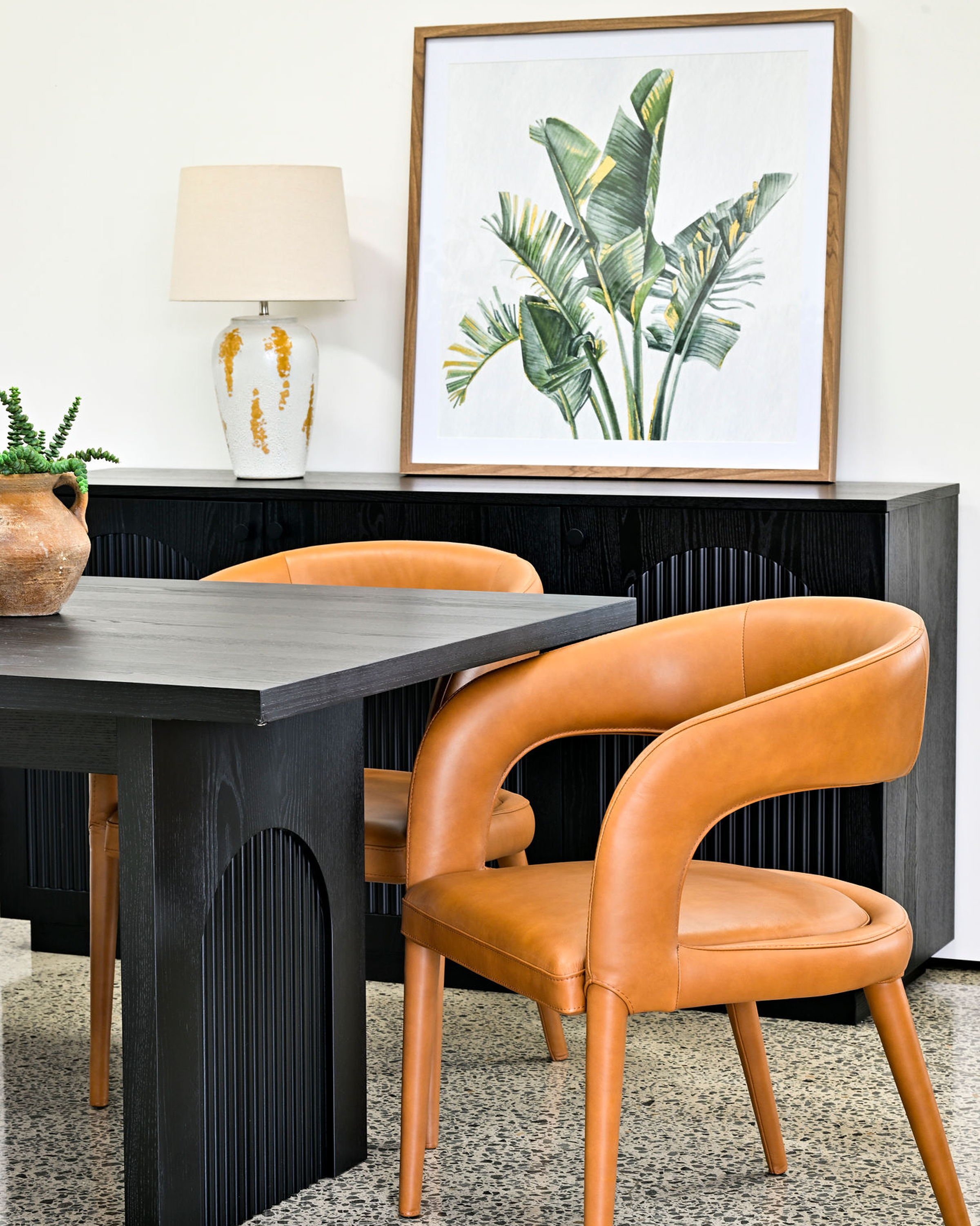 Arlo Tan Leather Dining Chair