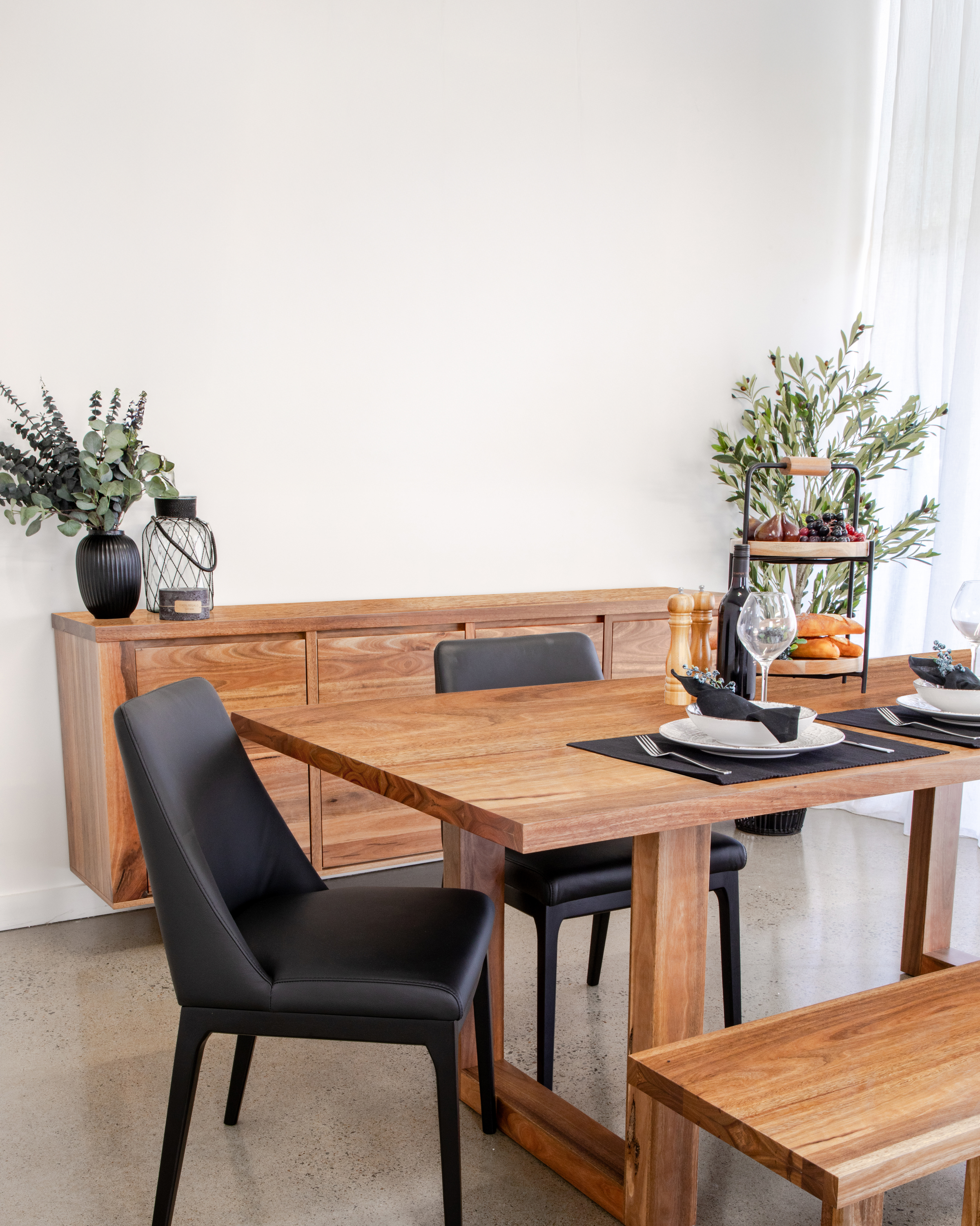 Bryce Leather Dining Chair Black