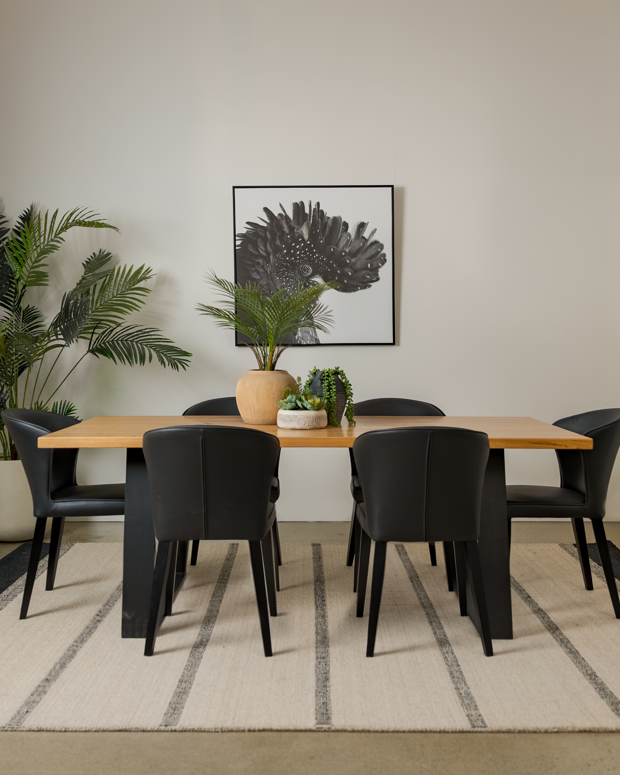 Iowa Black Leather Dining Chair