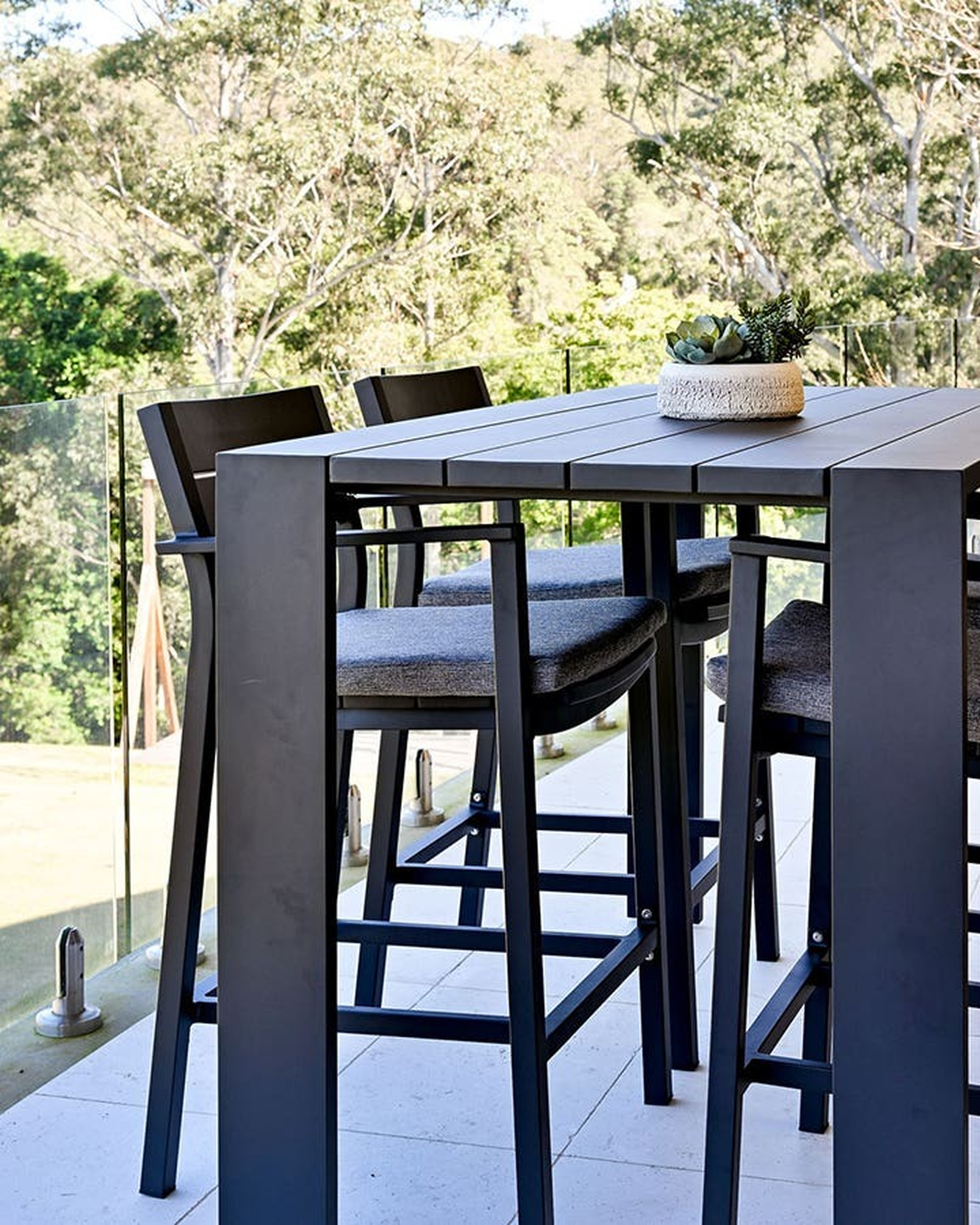 Channon Outdoor Bar Table Outdoor Black 160cm