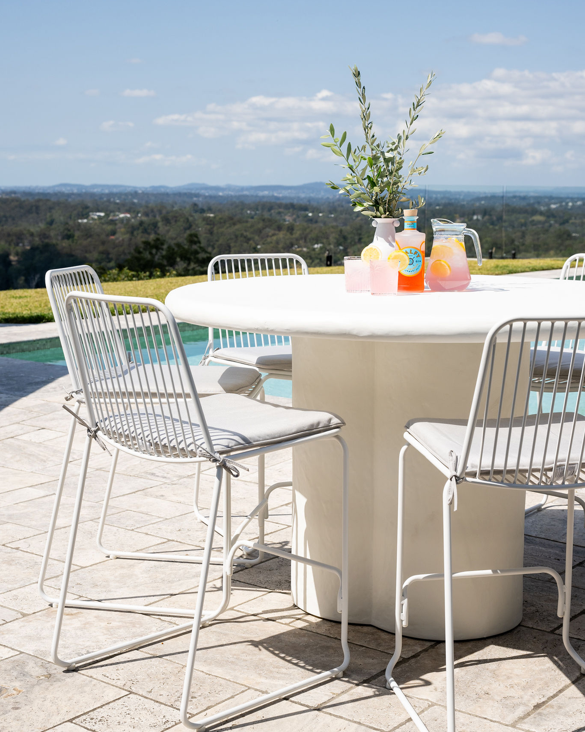 Cooloola White Outdoor Counter Stool