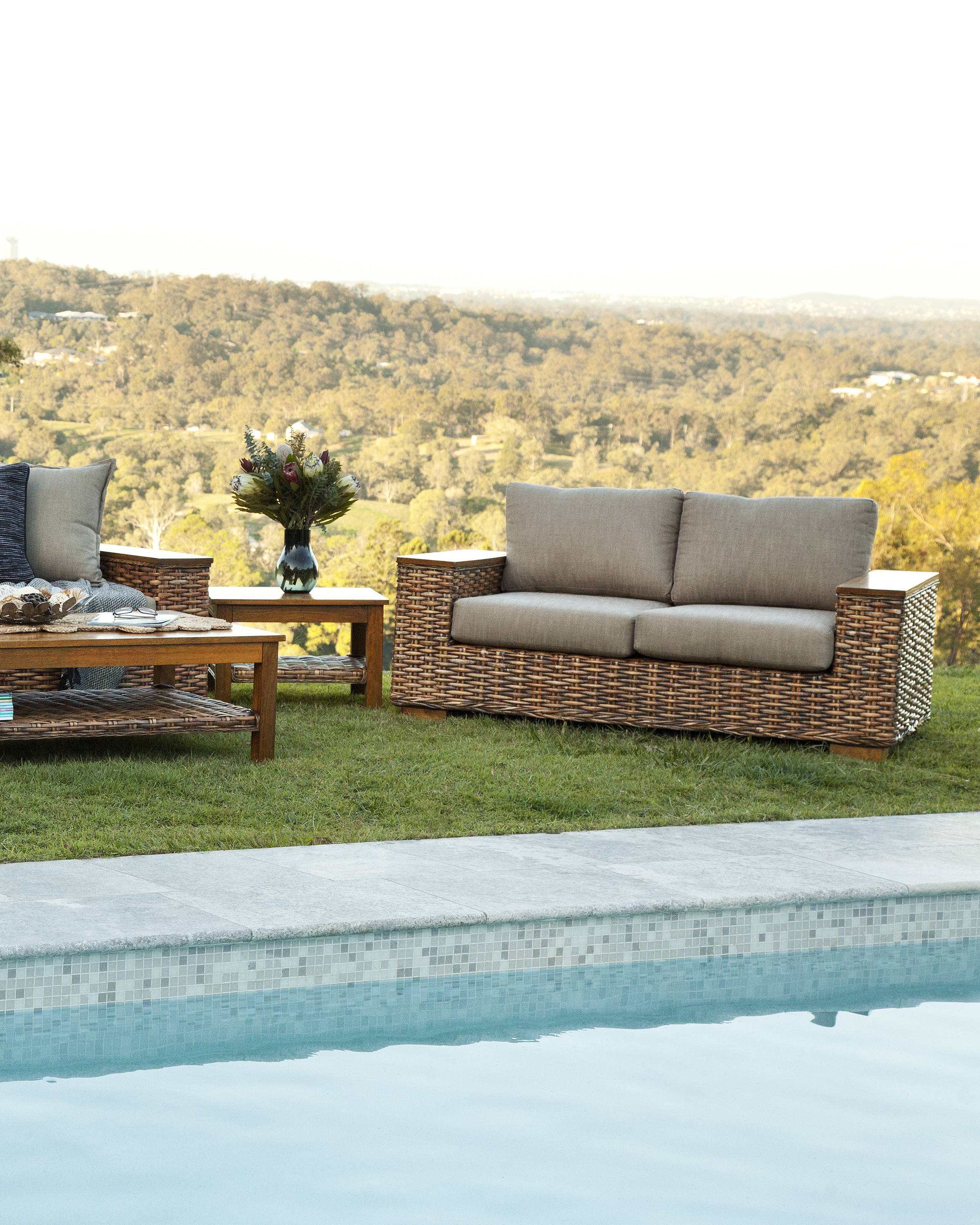 Solar 2 Seater Patio Sofa Natural
