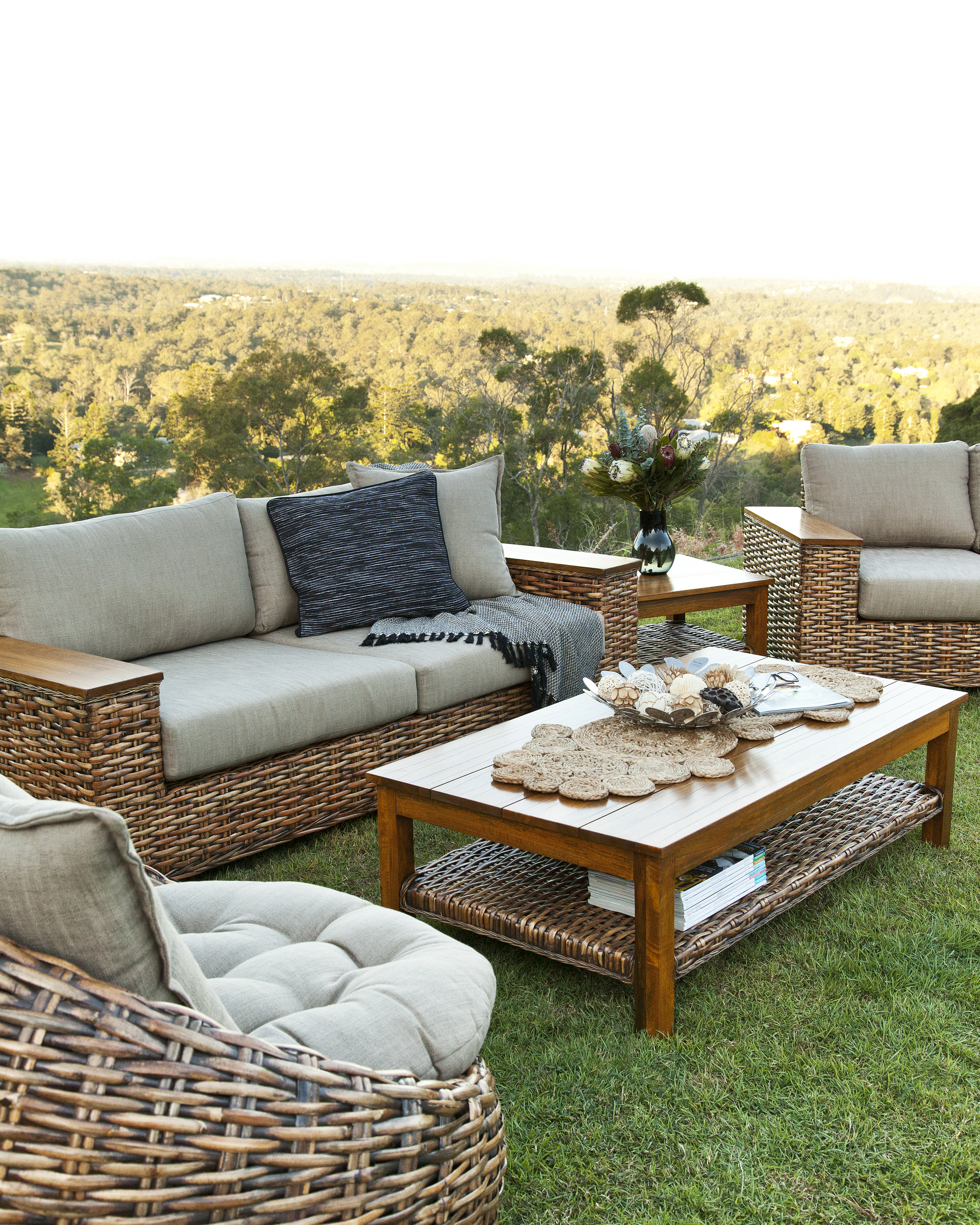 Solar Patio Coffee Table Natural