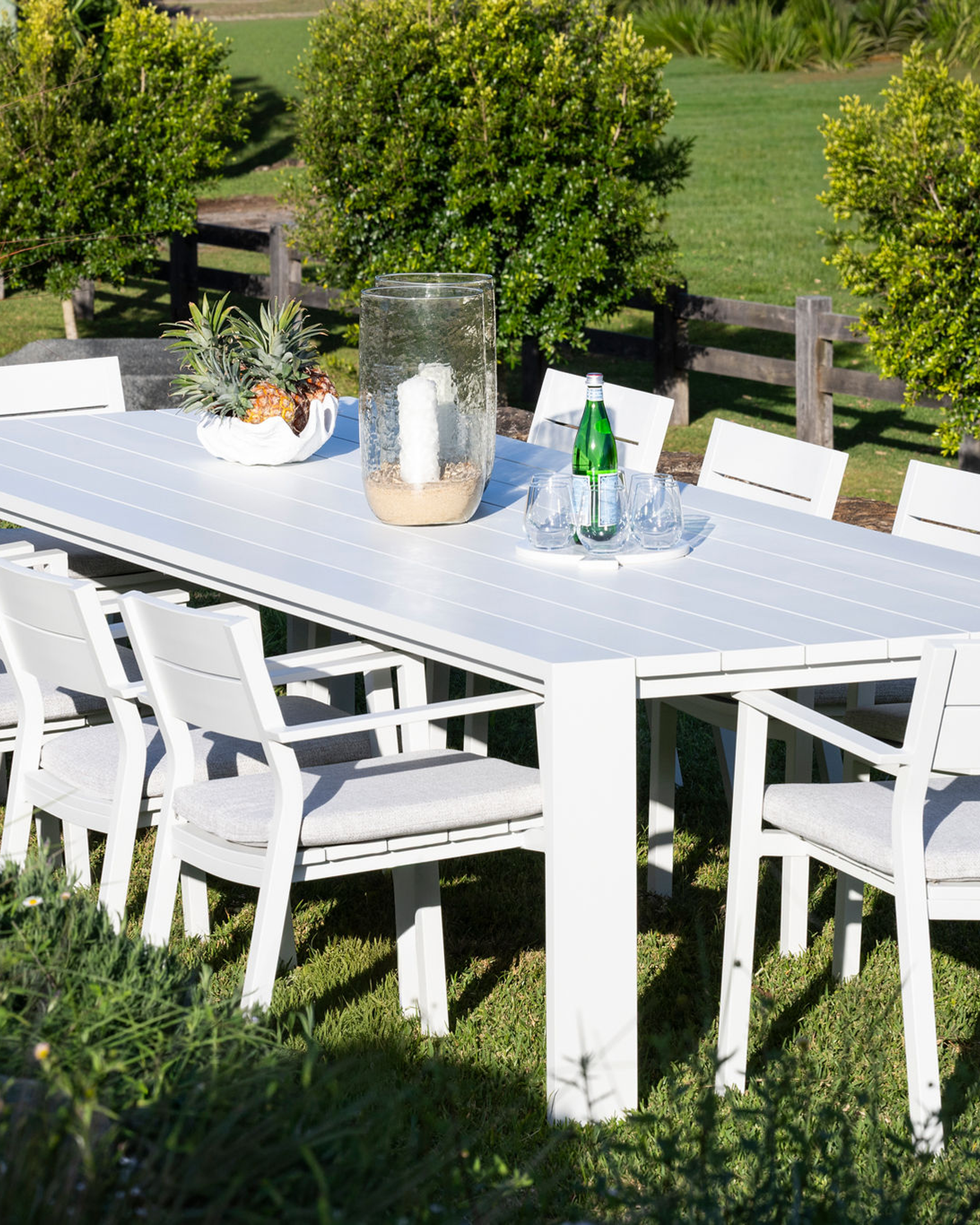 Channon Outdoor Dining Table 3.3m White Ivory
