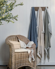 Juliana Throw with Fringe Green