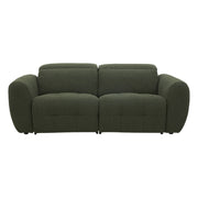 Milos 2 Seater Modular Lounge Green Fabric Recliner