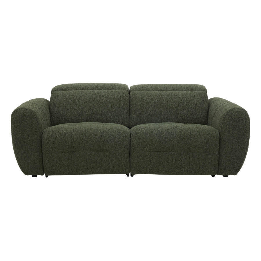 Milos 2 Seater Modular Lounge Green Fabric Recliner