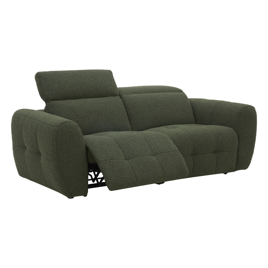 Milos 2 Seater Modular Lounge Green Fabric Recliner