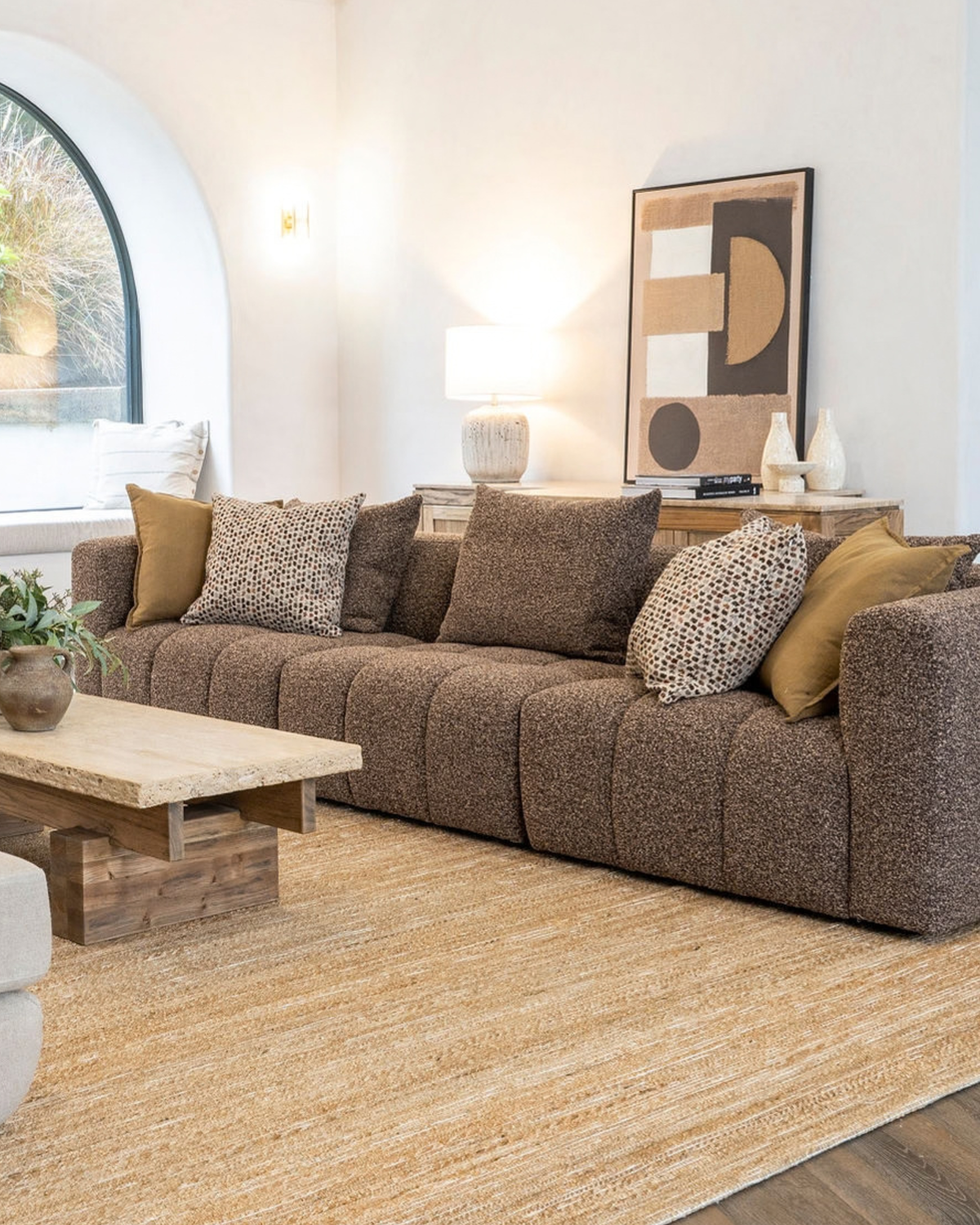 Palmview 3 Seat Modular Lounge Brown